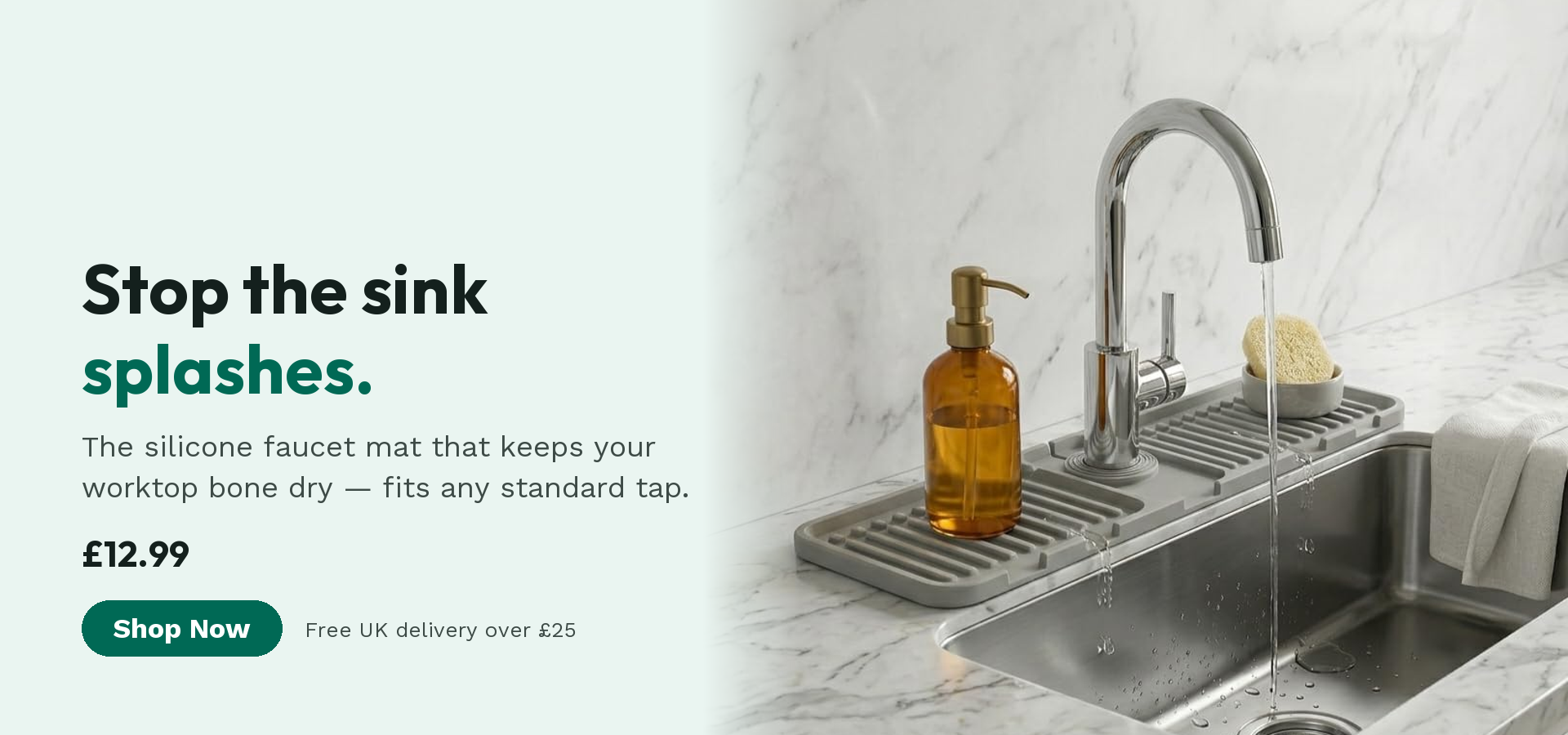 Stop the sink splashes - silicone faucet mat
